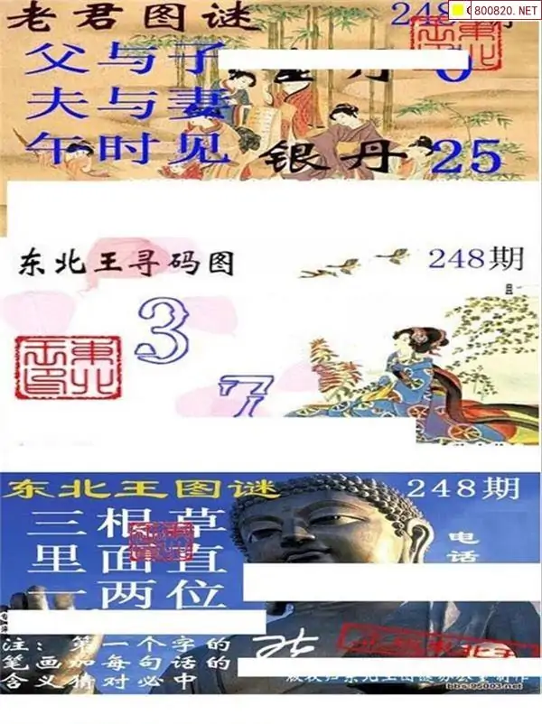 今日福彩3D字谜总汇