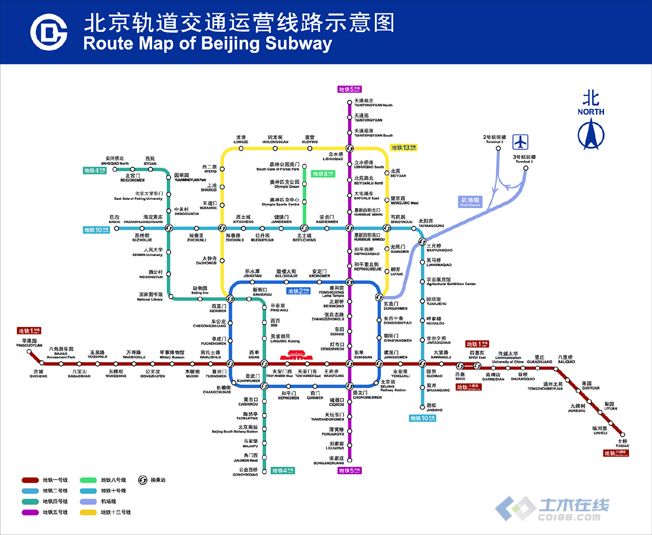 北京地铁图，畅游城市脉络