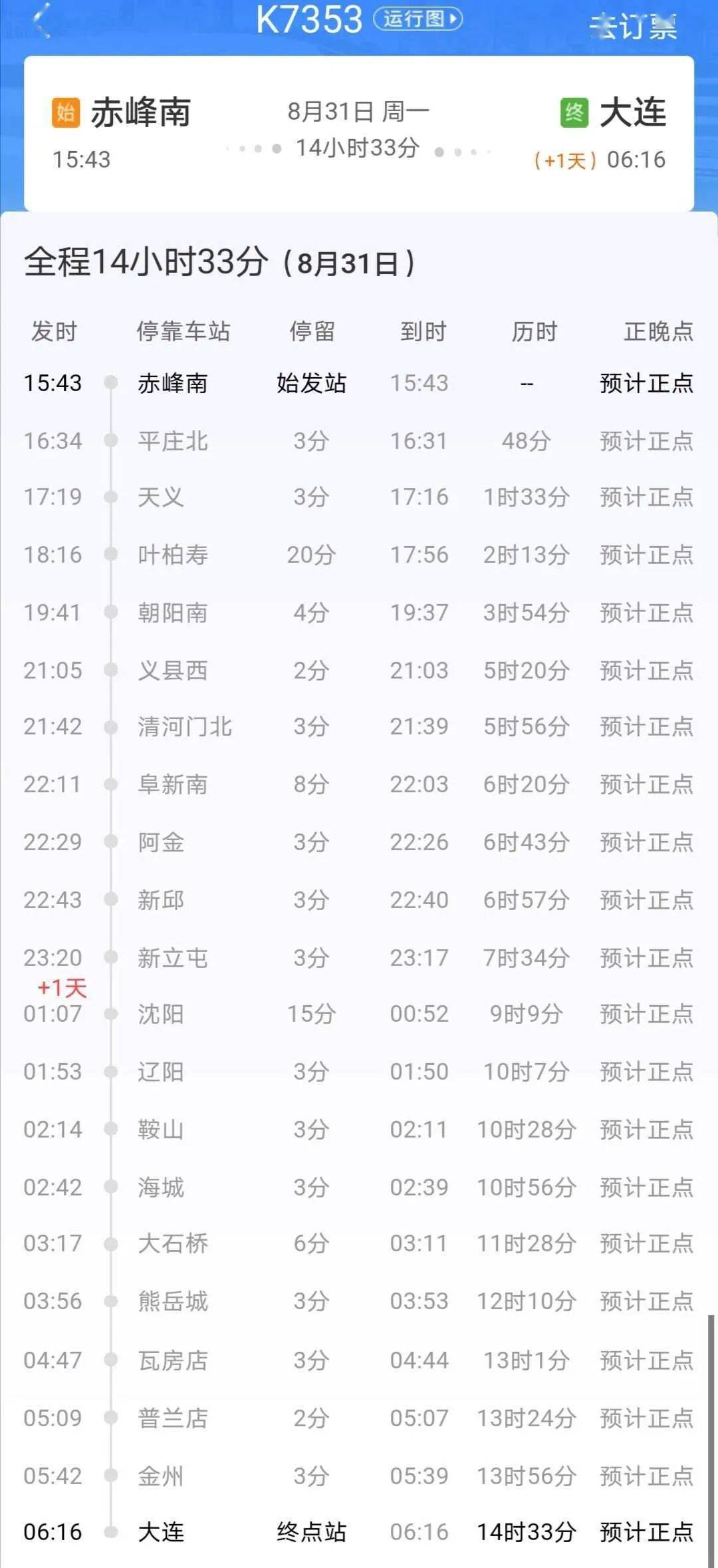 邢台站列车时刻表